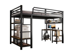 Lit mezzanine 120x200 cm OKWISH coloris noir