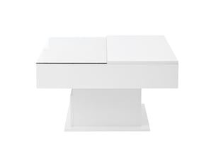 Table basse relevable led 100x50x40 cm – haute brillance, hauteur ajustable et rangements modulables