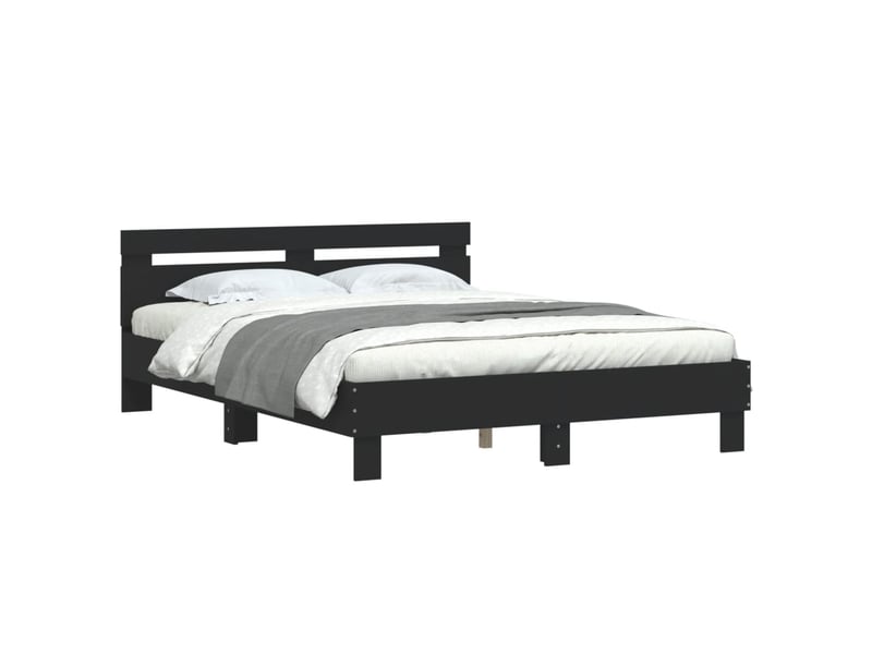  Lit double- lit adulte -  cadre de lit sans matelas noir 150x200 cm  - Conforama C