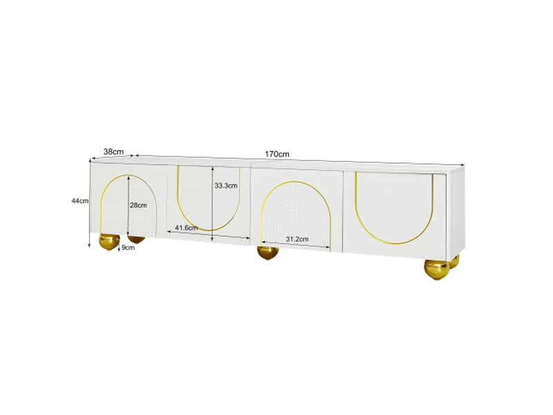  Meuble tv blanc 170 cm panneau de particules meuble tv blanc - Conforama C