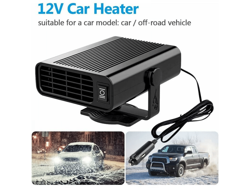  Chauffage de voiture 2 en 1 12v 150w dégivreur de pare-brise portable à dégivrage rapide et rotatif à 360 degrés avec prise allume-cigare (noir, multicolore - xlh-zls-005854mf XLH-ZLS-005854MF - Conforama C
