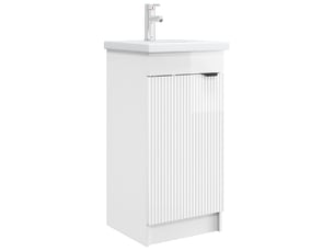 Meuble de salle de bain avec évier blanc brillant shl4165