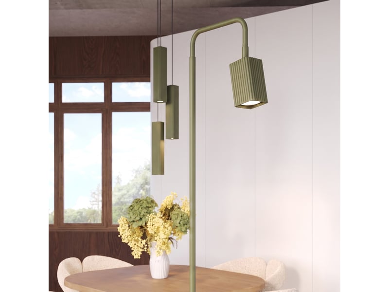  Suspension rayo 3p vert olive aluminium moderne 108x20x20cm SL.3185 - Conforama D