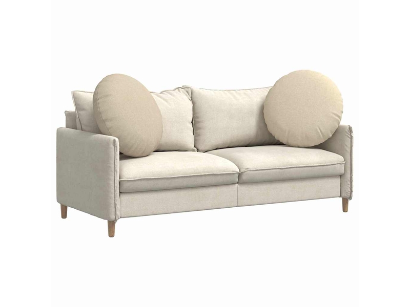 Lot de 2 coussins de siège, coussins décoratifs tissu crème ø80 x 29 cm cf59785 - Conforama C