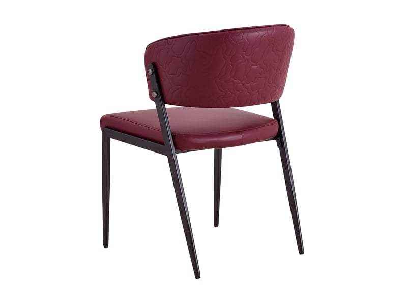  Lot de 2 chaises de salle à manger 51x49x78 cm dossier ergonomique métal polyuréthane rouge  - Conforama A