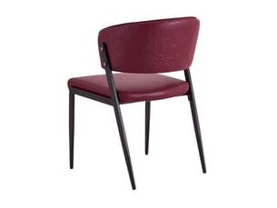 Lot de 2 chaises de salle à manger 51x49x78 cm dossier ergonomique métal polyuréthane rouge