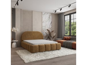 Lit coffre 180x200 cm <strong>MASSENO</strong> <strong></strong> coloris marron