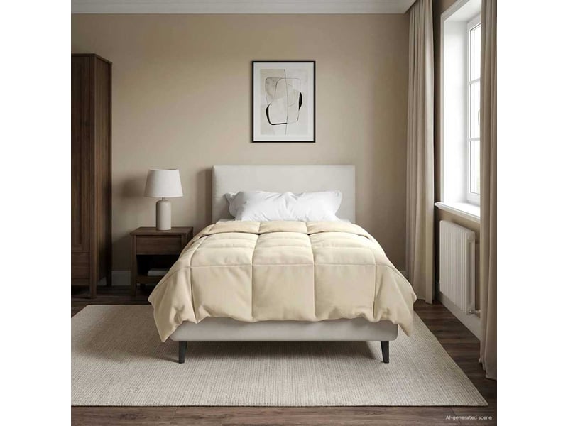  Duvet - couette complet toute l'année 140 x 220 cm 4 saisons crème  - Conforama B