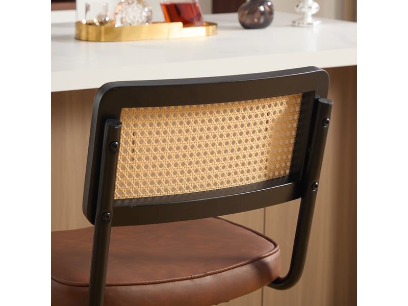  Lot de 2 tabourets de bar sans accoudoirs, pieds en métal W5171P479849 - Conforama E
