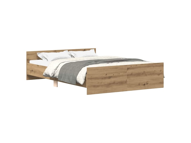  Lit double- lit adulte -  cadre de lit sans matelas chêne artisanal 120x190 cm  - Conforama A