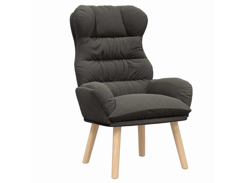  Fauteuil salon, fauteuil relax gris foncé 69 x 74 x 93 cm tissu sherpa shl2417  - Conforama A