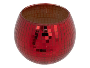 Photophore boule disco d.10cm verre assorti