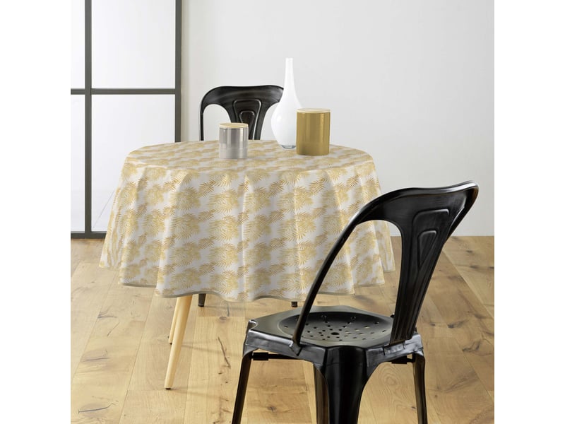  Nappe antitache ronde zena 180cm jaune  - Conforama D