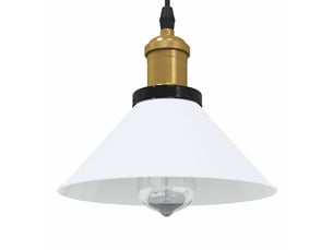 Lampe suspendue, suspension luminaire réglable hauteur e27 blanc brillant ø22cm métal