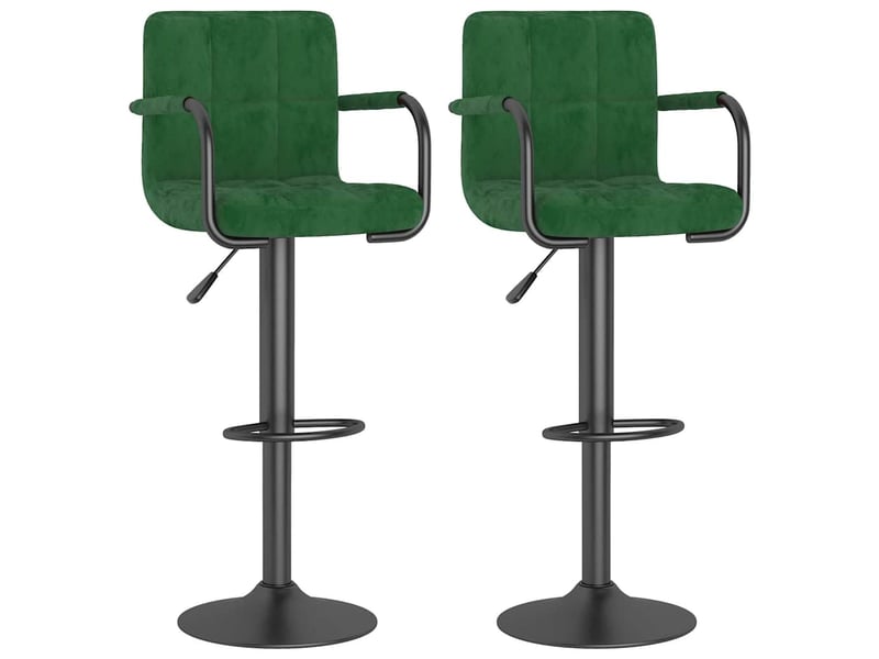 Lot de 2 tabouret de bar, chaise de bar vert foncé velours shl75504  - Conforama A