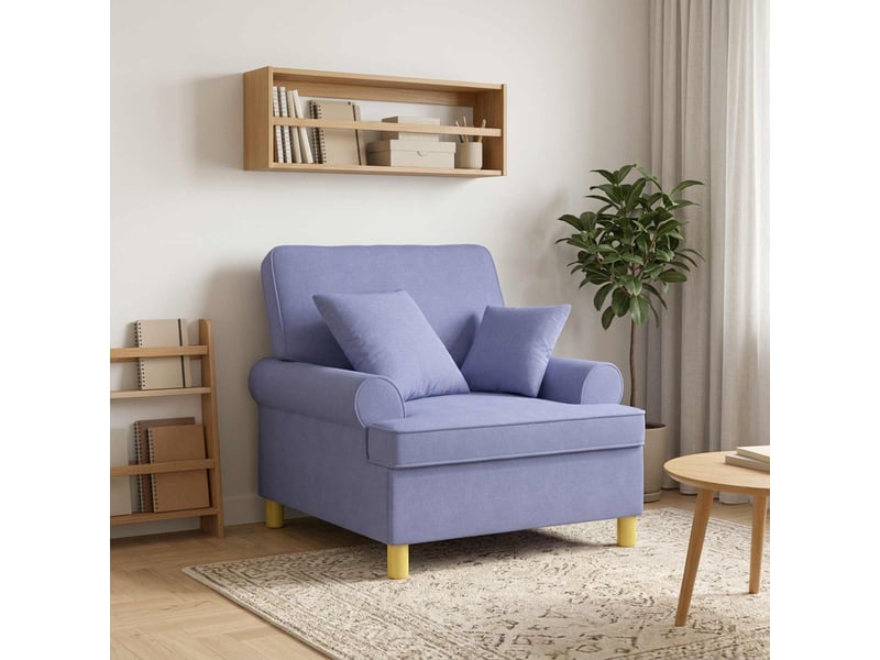  Vidaxl fauteuil xl avec coussins bleu denim tissu  - Conforama B