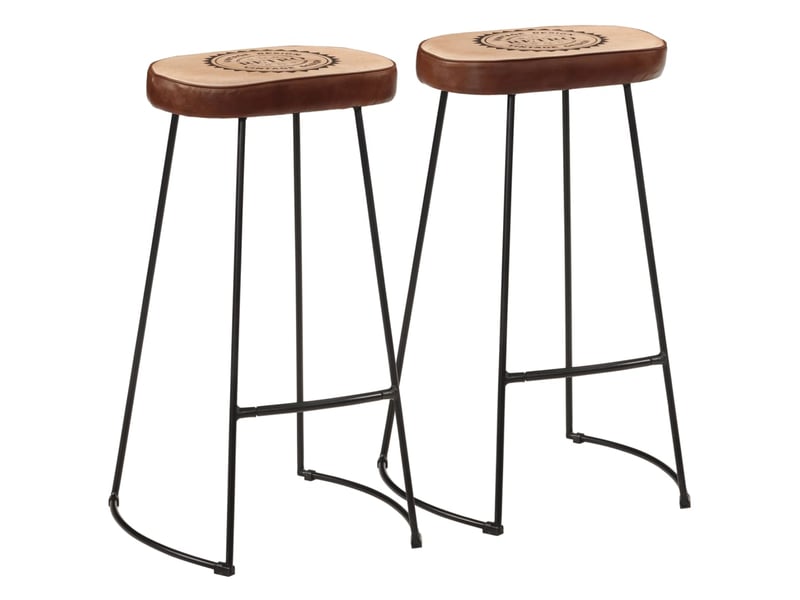  Lot de 2 tabouret de bar, chaise de bar marron foncé 44x37,5x78 cm  - Conforama B
