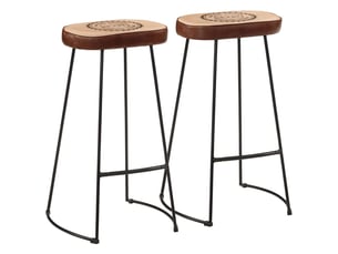 Lot de 2 tabouret de bar, chaise de bar marron foncé 44x37,5x78 cm