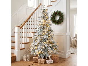 Sapin de noël artificiel enneigé led h.180 cm 350 leds blanc chaud télécommande 8 modes