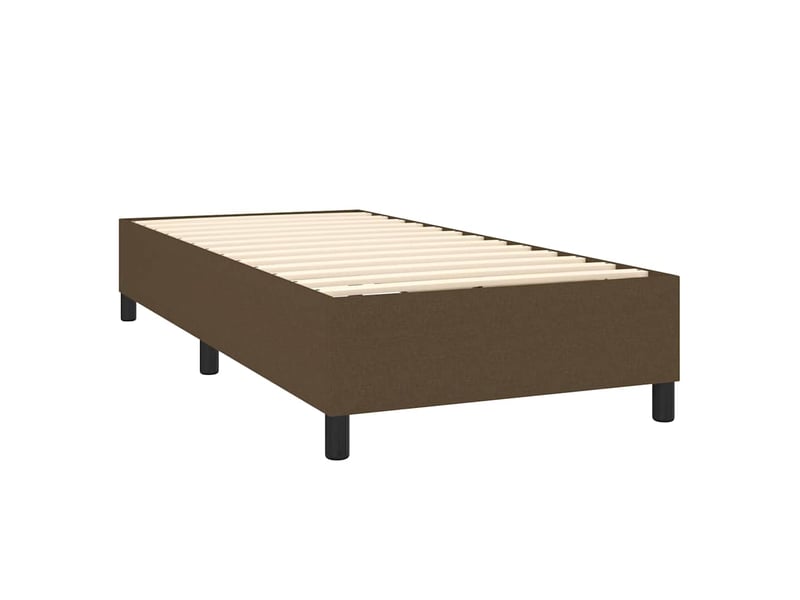  Lit simple- lit adulte -  cadre de lit à lattes marron foncé 80x200 cm tissu  - Conforama C