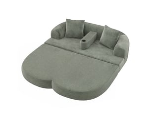 Canapé droit compressé convertible <strong>MODENVIE</strong> <strong></strong> 2 places Velours côtelé vert