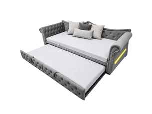 Lit banquette 90x200 cm <strong>MODERNLUXE</strong>  <strong></strong> coloris gris
