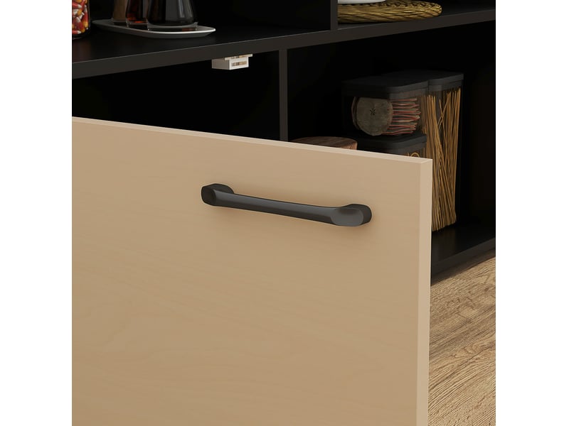  Ensemble de bar 2 places noir avec table pliante, rangements et 2 tabourets, 3 pièces, idéal pour petits espaces  - Conforama D