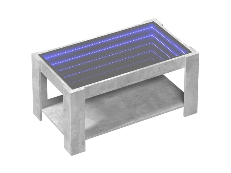 Table basse - table de salon - table à thé avec led gris béton 93x53x45 cm bois d'ingénierie - Conforama C