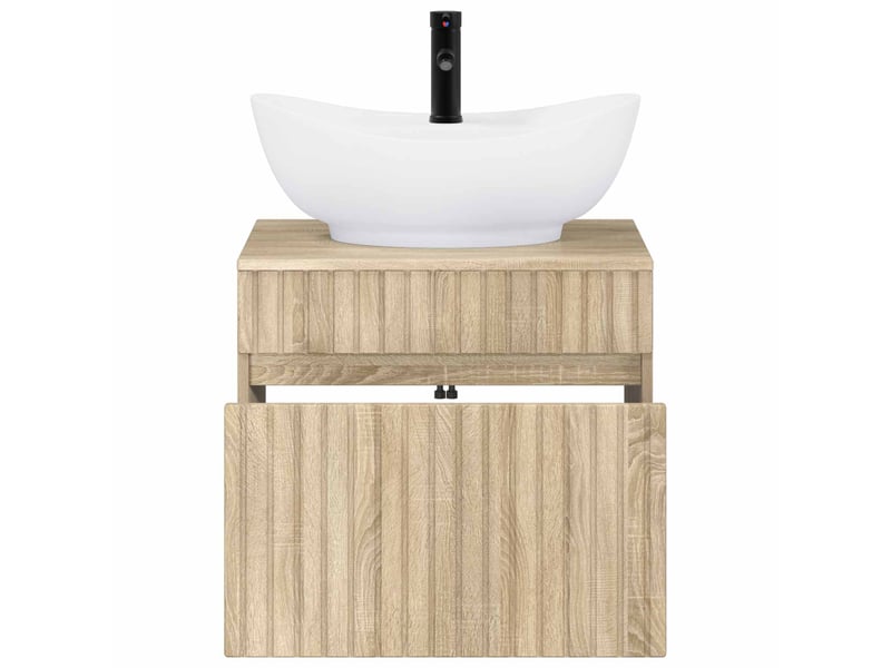 Ensemble de mobilier de salle de bain chêne sonoma cf64661 - Conforama C