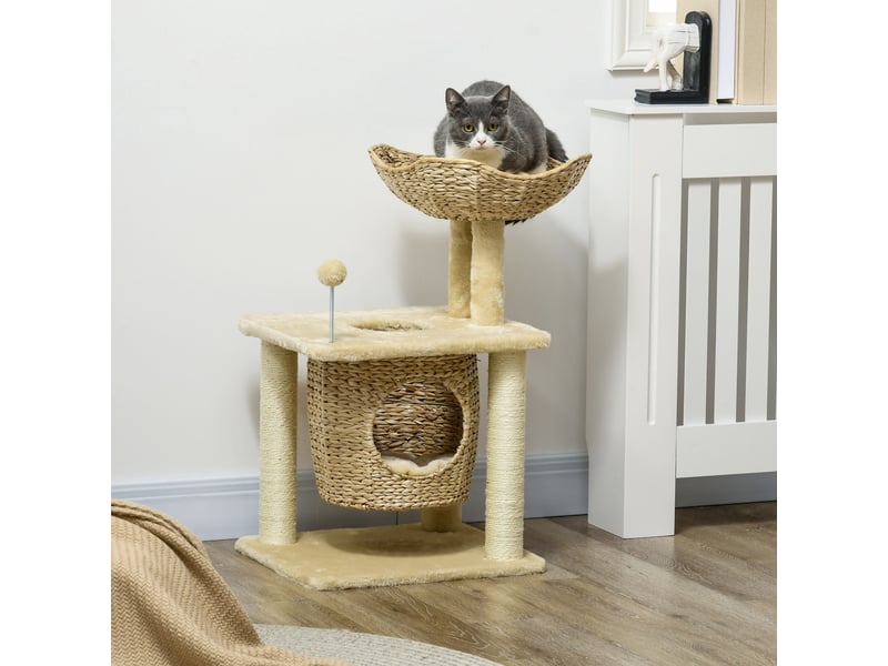 74 cm avec niche, plateforme et griffoirs beige chicfurn - Conforama B