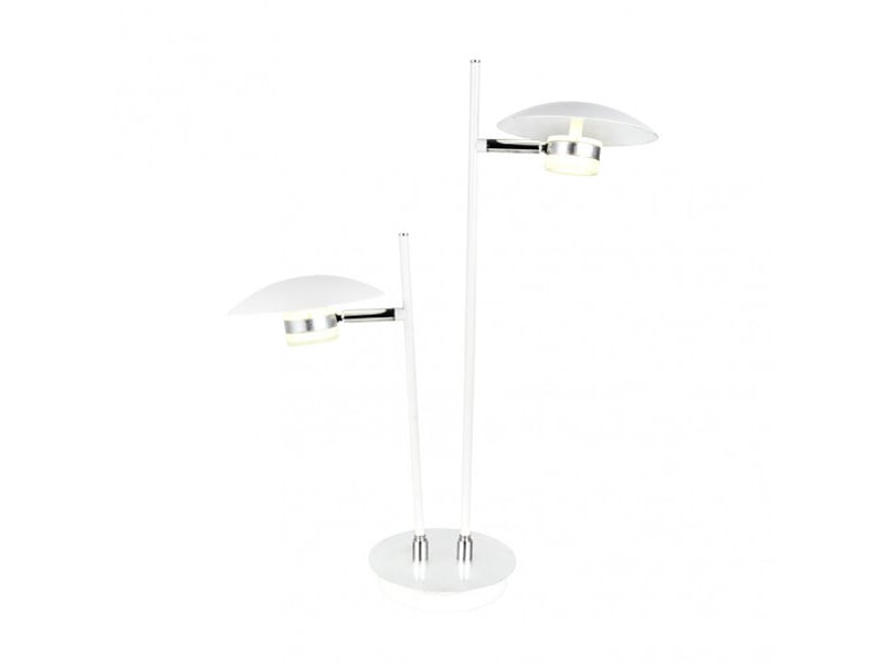  Lampe à poser fabrilamp ciudad del cabo led intégrée coloris blanc argenté 52 x 32 x 15 cm 153672074 - Conforama C