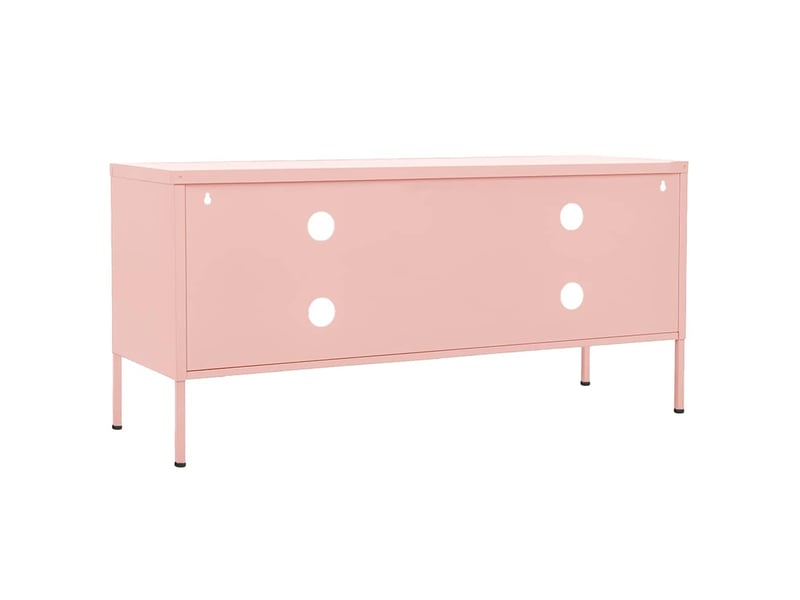  Meuble tv - banc tv - meuble de rangement rose 105x35x50 cm acier  - Conforama E
