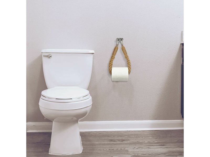 Porte-serviette en corde de chanvre jaune - porte-papier toilette pour salle de bain & cuisine, support rouleau - Conforama D