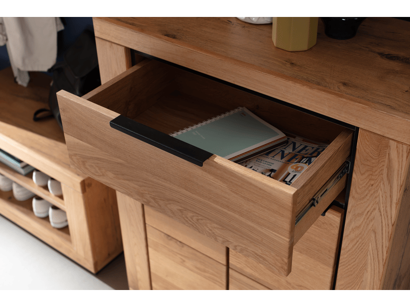  Ensemble de meubles d'entrée 5 pièces coloris chêne massif huilé  - Conforama B