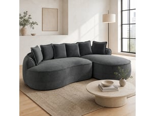 Canapé d'angle compressé droit fixe <strong>MAISENTIEL</strong> <strong></strong> 3 places Tissu Gris