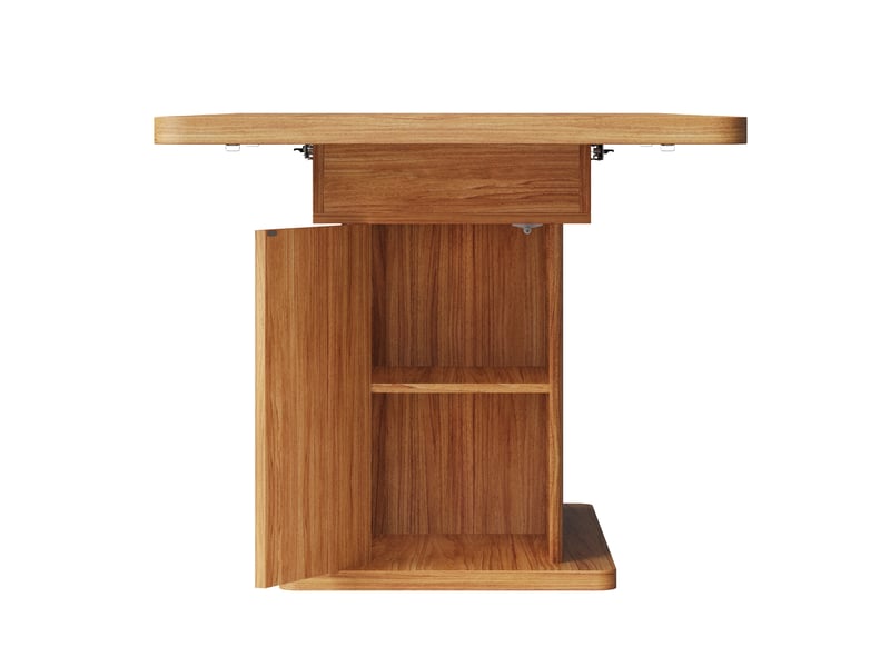  Table à manger extensible avec rangement 160x80x76 cm marron foncé  - Conforama E