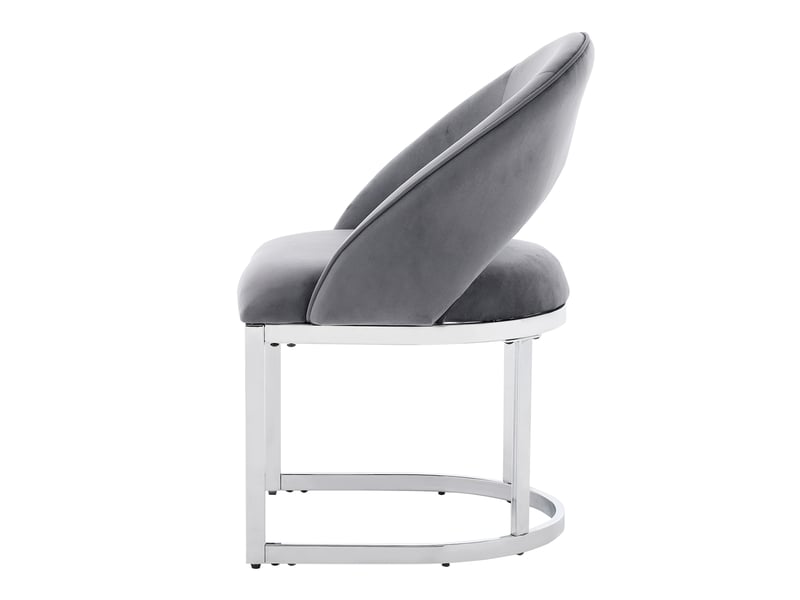  Lot de 6 chaises de salle à manger,59x56x80 cm,velours,gris et argenté  - Conforama E