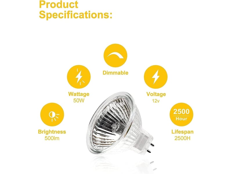  12 ampoules mr16 12v 50w - dimmable gu5.3  - Conforama C