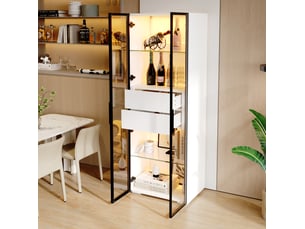 Vitrine coloris bicolore 2 étagère(s) - 60 cmx160 cm