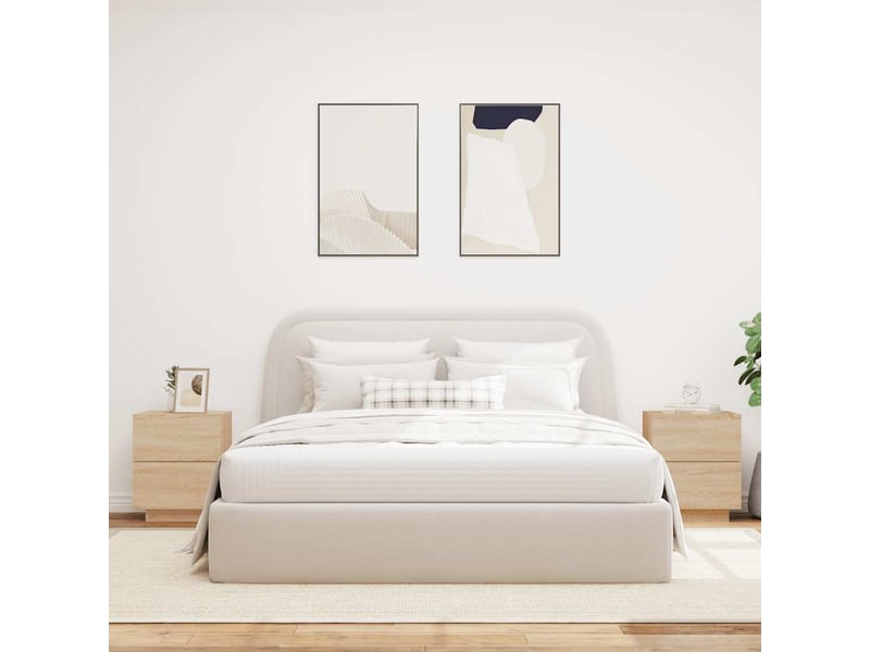  Lot de 2 tables de chevet - cabinet de chevet - table de nuit et lumières led chêne sonoma  - Conforama B