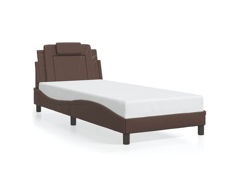  Lit simple- lit adulte -  cadre de lit viana sans matelas marron 80x200 cm similicuir  - Conforama A