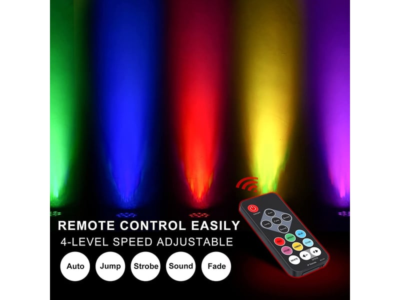  Mini rgb projecteur , 12 led rechargeables jeux de lumiere avec télécommande  - Conforama D