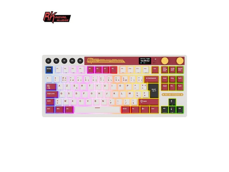  Clavier gaming sans fil 75% tri-mode 2.4g bluetooth usb-c avec touches hot-swap et rétroéclairage rgb 321202_AACJU05123_6_DROPFR - Conforama A