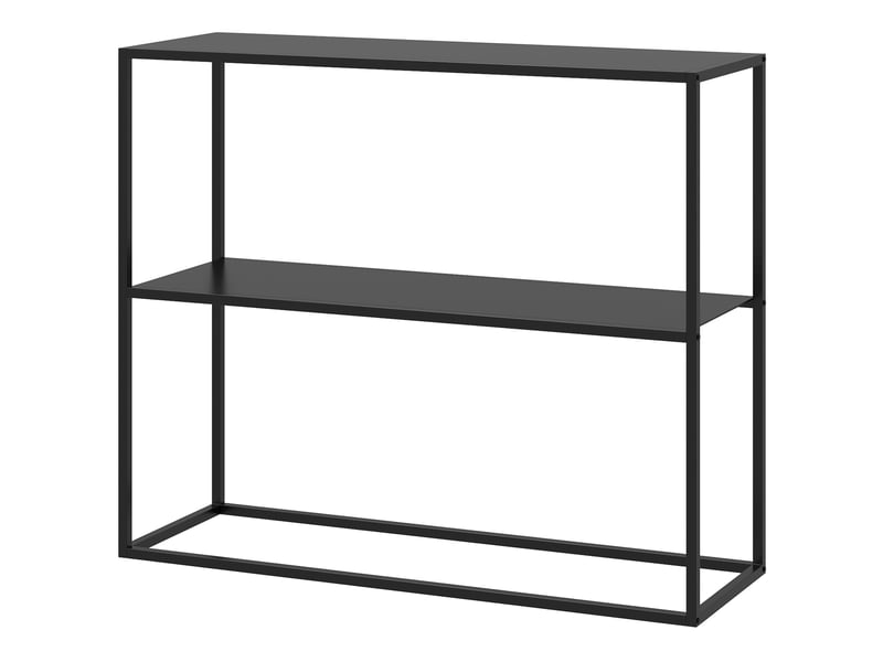  Console d'entrée moderne à 2 niveaux en acier, 90 x 30 x 75 cm, noire  - Conforama B
