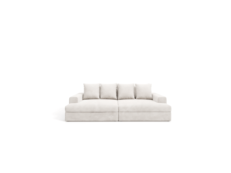  Canapé droit 4 places confort assise profonde en velours côtelé caldo vert  - Conforama C
