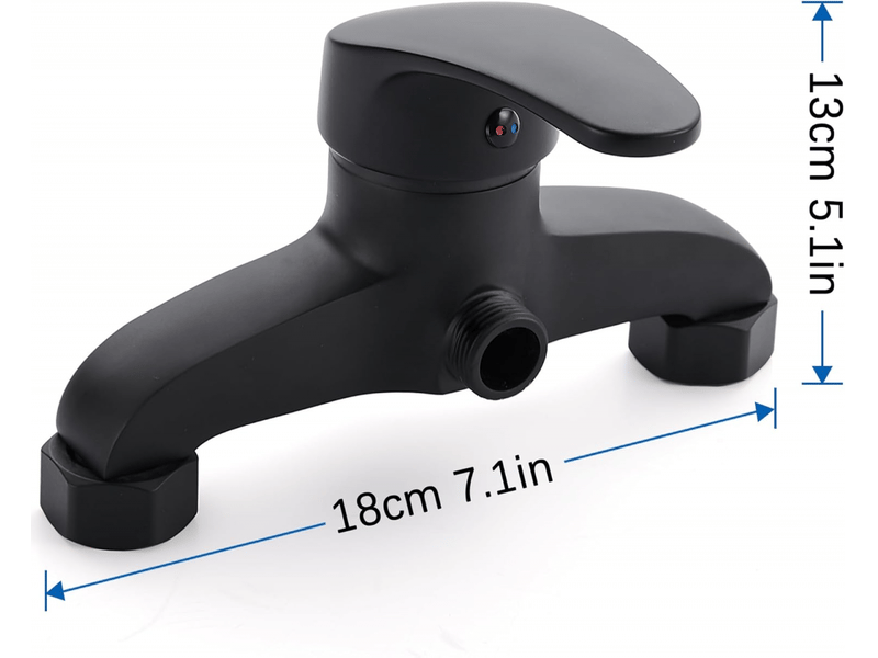  Mitigeur douche laiton noir - robinet baignoire 12 pour salle de bain, chromé, design élégant et moderne  - Conforama C