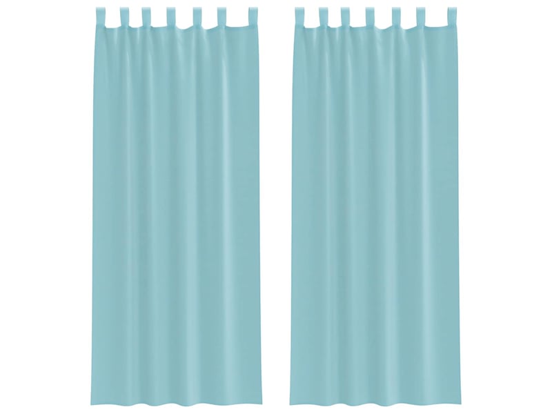  Lot de 2 rideaux en voile, voilages avec passe-tringles turquoise cf44494  - Conforama A