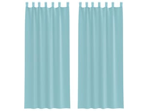 Lot de 2 rideaux en voile, voilages avec passe-tringles turquoise cf44494