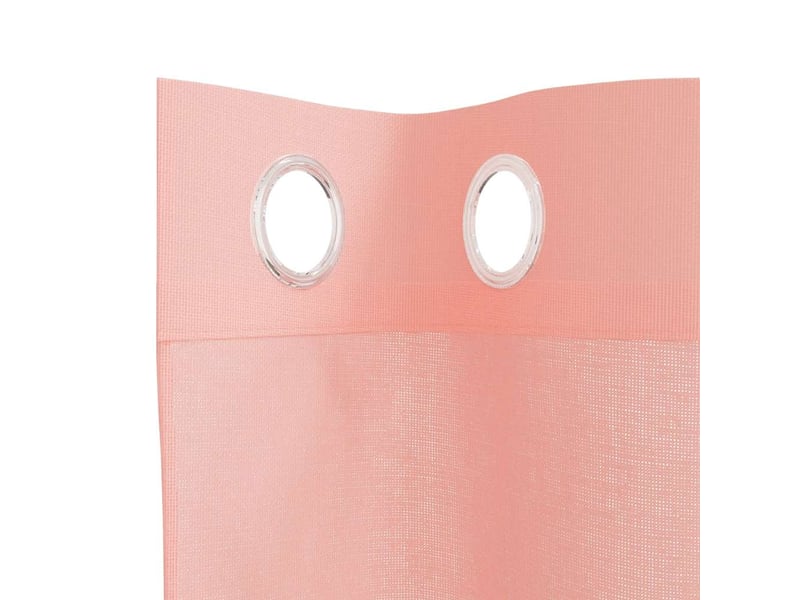 Lot de 2 rideaux en voile, voilages avec œillets rose 140 x 300 cm cf44396 - Conforama E