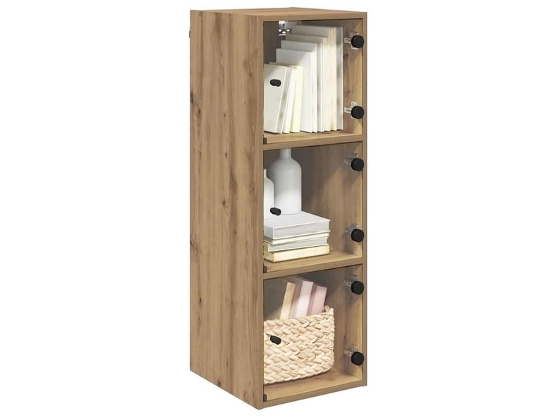  Meuble mural, meuble de rangement salon 35 x 37 x 102 cm bois d'ingénierie chêne artisanal  - Conforama C
